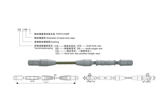 叉耳式調節(jié)澆鑄索具(YD05D02)